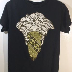 Crooks and Castles - Black tee with Army Green Vintage Medusa Graphic